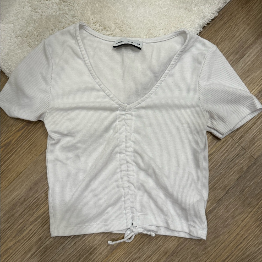 White v-neck top